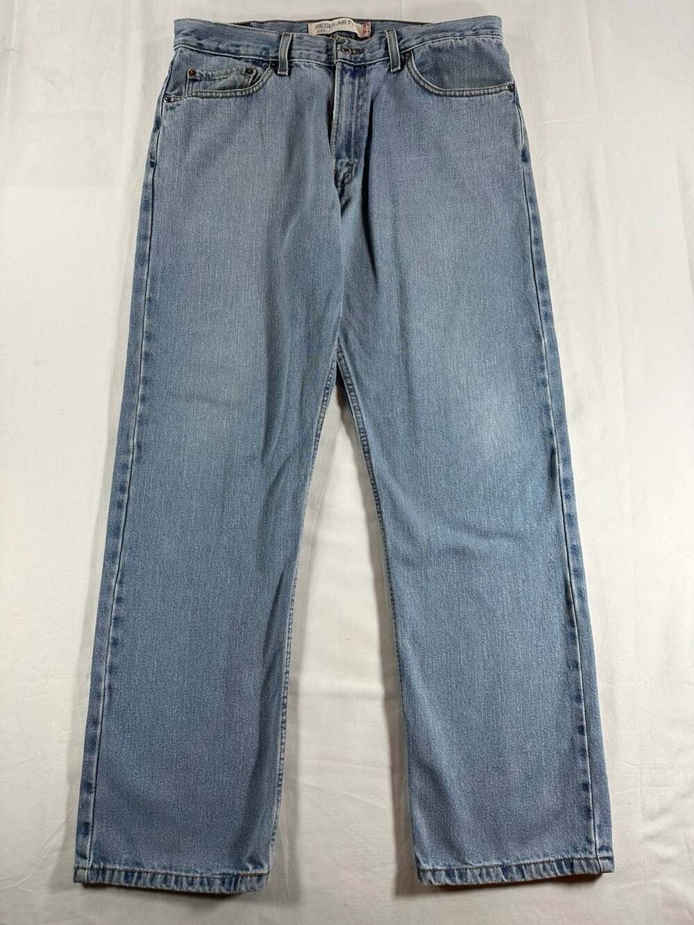Levi's 505 Regular Fit Light Wash Straight Leg Jeans 34x30 Grunge Baggy Y2K